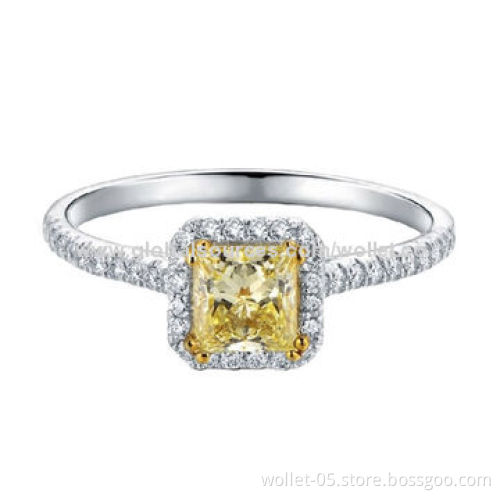 Fashionable and Beautiful 316L Stainless Steel Jewelry Wedding Ring with Swarovski Stone